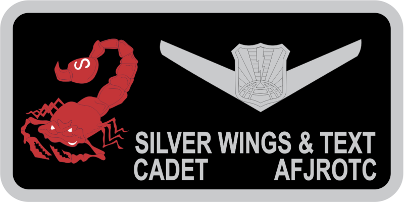 AFJROTC FL-035 Scorpion Logo, Satellite High School Name Tag 