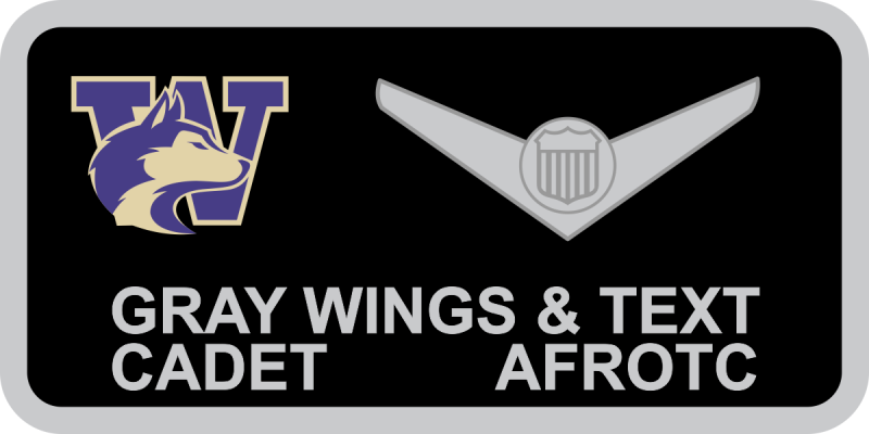 AFROTC Det 910 W with Huskies Logo Name Tag