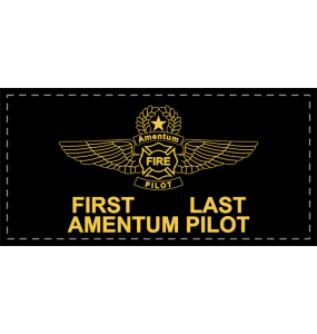 Image for AMENTUM Black Leather Stamped Name Tag