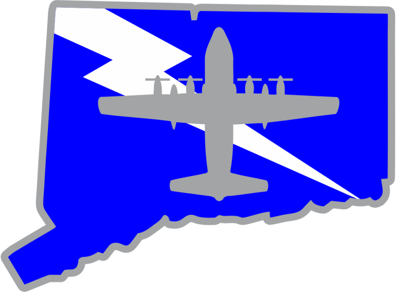 118 AS C-130 with CT State Outline Sticker