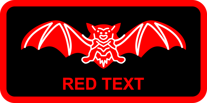 185 ARW Black & Red Bat Name Tag - Iowa ANG