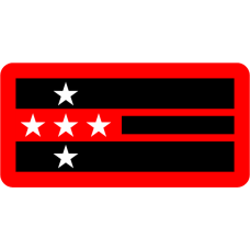 Image for 131 FS Black, Red White Stars Pocket Tab