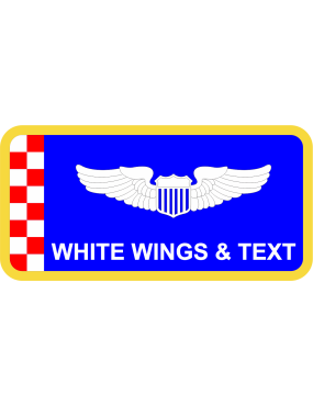 Image for 138 ATKS Red/White Checks On Blue Name Tag