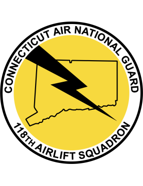 Image for 118 AS Lightning Bolt Across Connecticut State Outline Patch