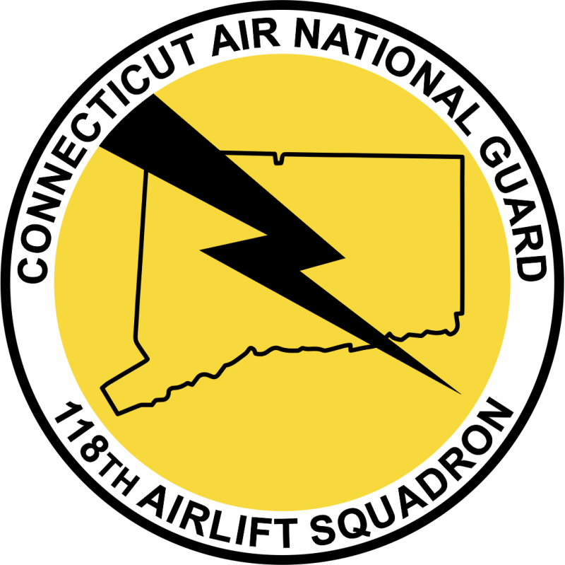 118 AS Lightning Bolt Across Connecticut State Outline Patch