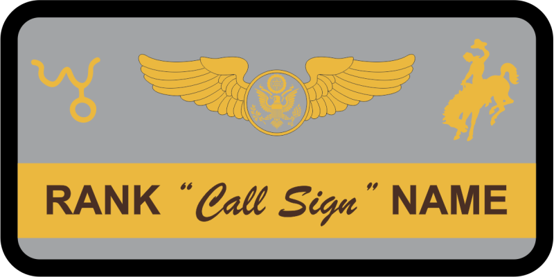 187 AS Gray & Yellow Name Tag  
