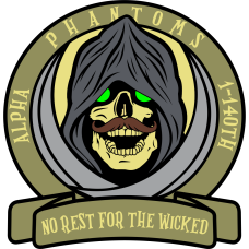 Image for 1-140th Aviation Regiment Mustache No Rest For The Wicked Glow-In-The-Dark Eyes Patch