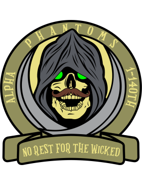 Image for 1-140th Aviation Regiment Mustache No Rest For The Wicked Glow-In-The-Dark Eyes Patch