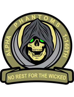 Image for 1-140th Aviation Regiment - No Rest For The Wicked Pocket Tab