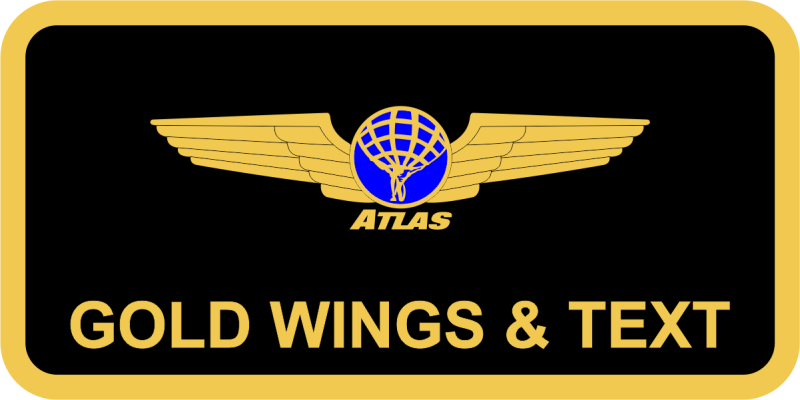 Atlas Air Black w/Gold Border Name Tag