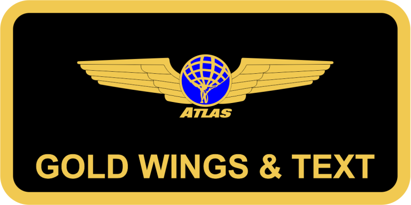 Atlas Air Black w/Gold Border Name Tag