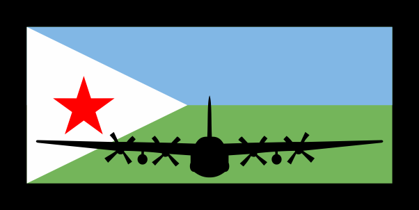 10 EAES Djibouti Flag with Black C-130 Pocket Tab