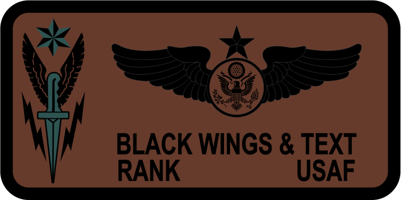 6 SOS Spice Brown Name Tag