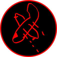 Image for 16 SOS SOTU 016 Black & Red C-130 Line Art Sticker