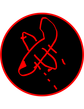 Image for 16 SOS SOTU 016 Black & Red C-130 Line Art Sticker