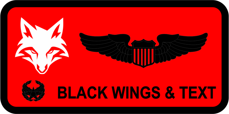 628 OMRS White Fox Red Name Tag