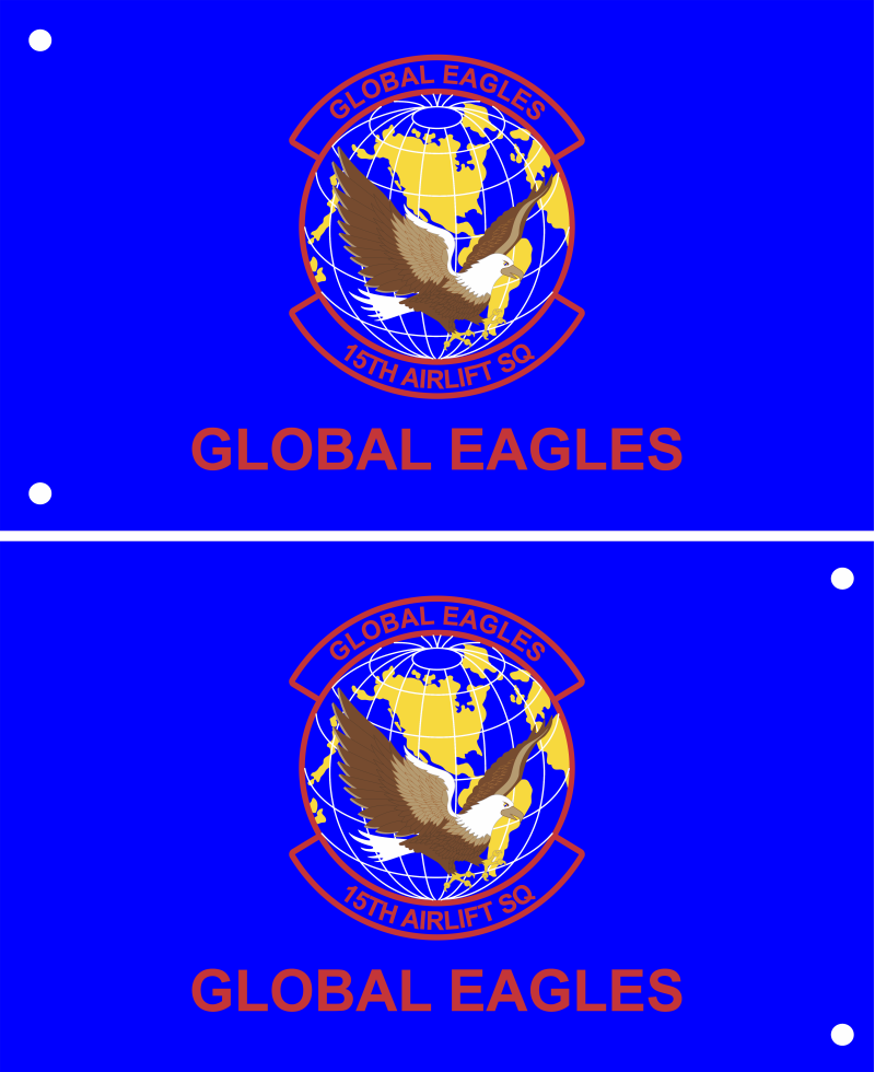 15 AS Global Eagles Double-Sided Flag 3' x 5', Charleston AFB