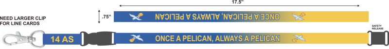 14 AS Lanyard with Blue to Yellow Fade