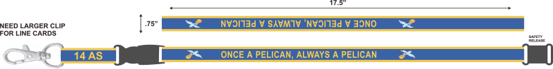 14 AS Lanyard with Yellow Border