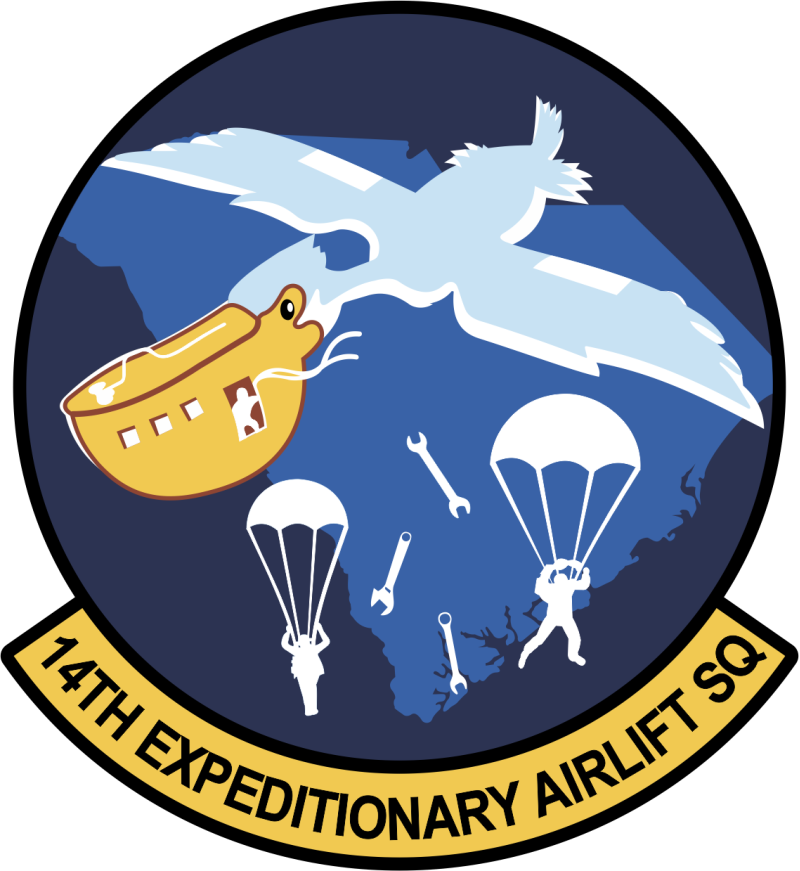 14 EAS PVC Pelican with Parachutes & Wrenches Full Color Patch