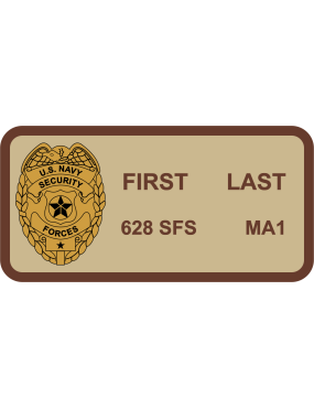 Image for 628 SFS  U.S. Navy Security Forces Logo Desert Name Tag