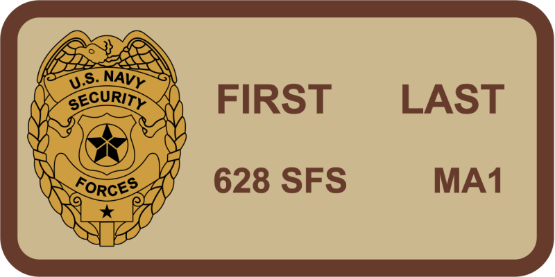 628 SFS  U.S. Navy Security Forces Logo Desert Name Tag