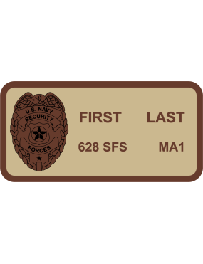 Image for 628 SFS  U.S. Navy Security Forces Logo Desert Name Tag