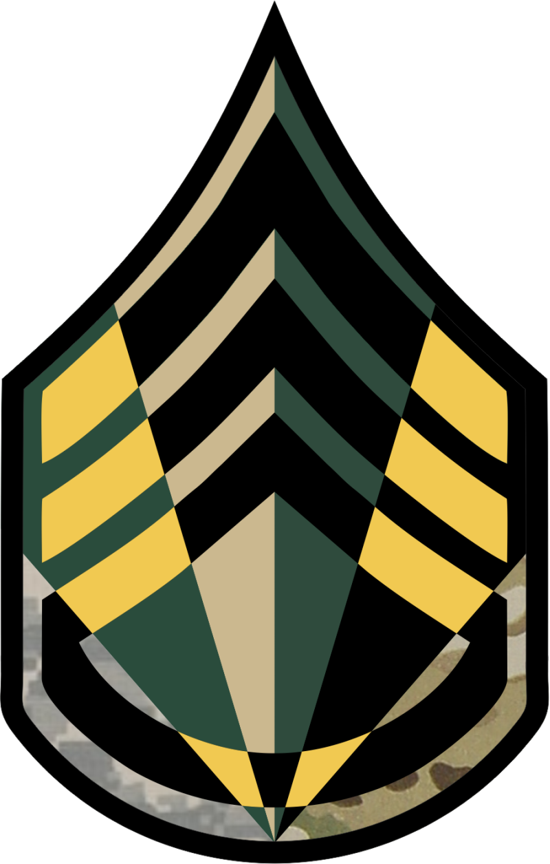 Army SSG Chevron 6 Panel Patch