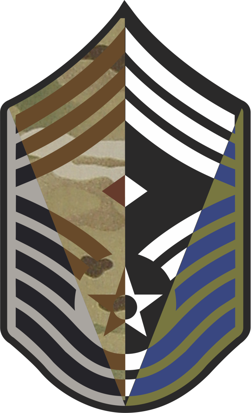 CMSgt Stripes 4 Panel 7 inch OCP - 1Sgt Patch