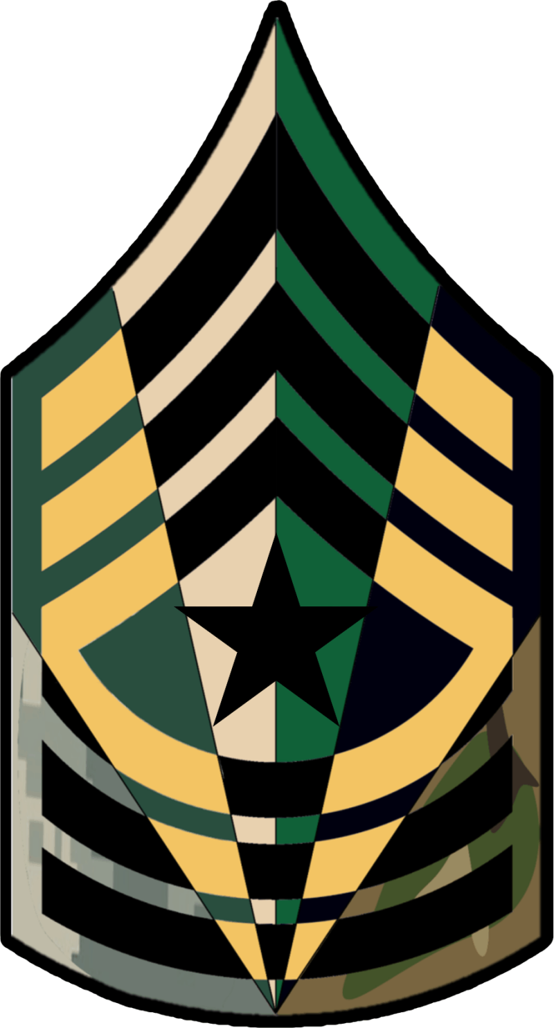 Army Sergeant Major Chevron Star 6 Panel