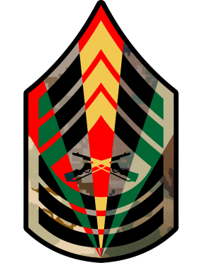 Image for USMC Chevron MSGT E-8 w/Guns 7 Panel 6.5 inch Patch