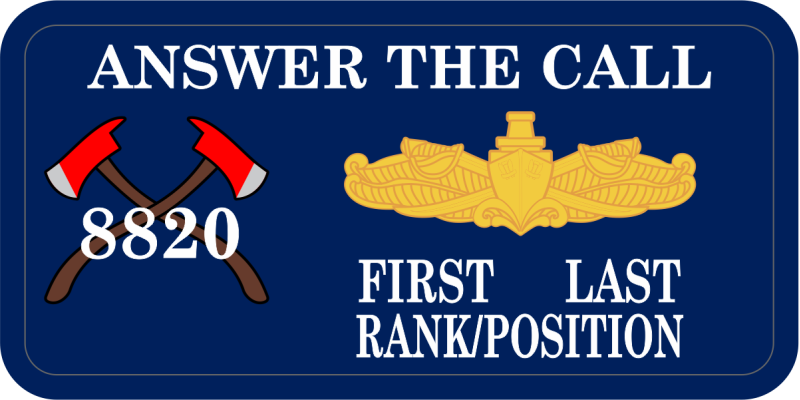 US Coast Guard Unit 100140 Name Tag