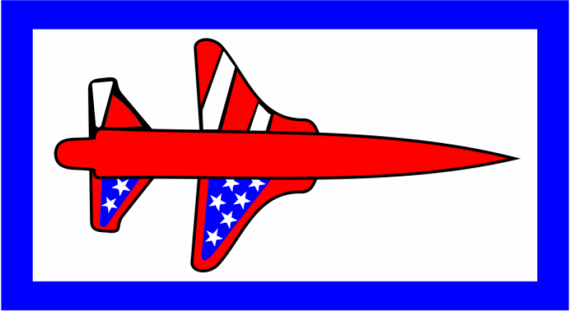 T-38 Pocket Tab Blue Border, Red White & Blue T-38 White Background