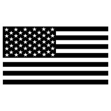 Image for 621 AMOS American Flag Black and White Patch 3.5"