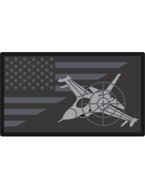 Image for Black/Gray American Flag with Aircraft Patch