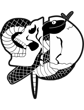 Image for Skull and Snake Black/White Patch