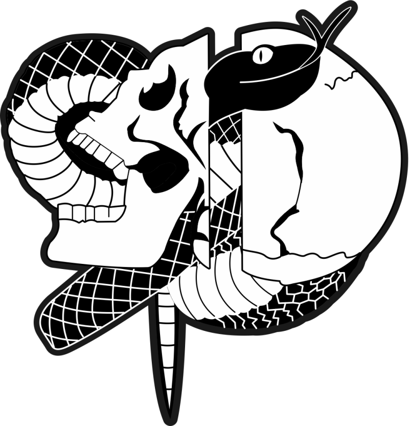 Skull and Snake Black/White Patch