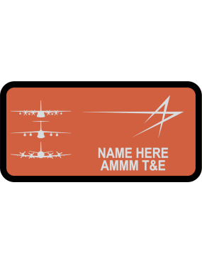 Image for Lockheed Martin C-130J, C-5, & P-3 LM Star Logo Orange Name Tag