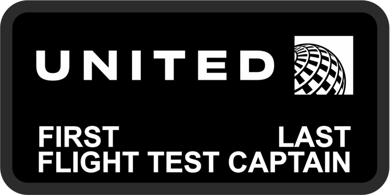 United Airlines Black Name Tag