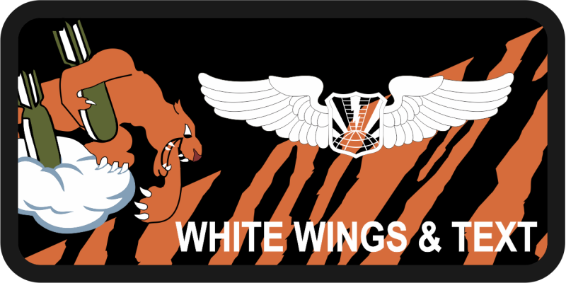 489 ATKS Black & Orange Tiger Stripe Name Tag