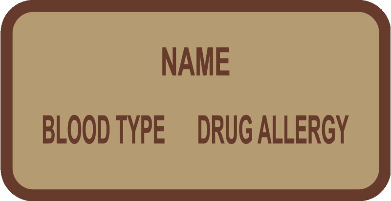 55 RQS Blood Type Name Tag