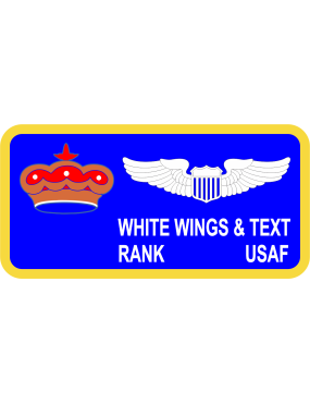 Image for 3 AS Crown Blue Two Lines of Text For Jacket  Name Tag