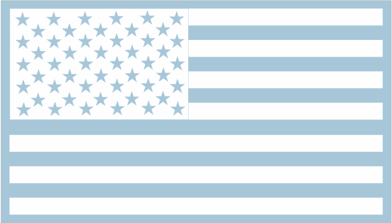 326 AS American Flag White-Out with Blue Patch