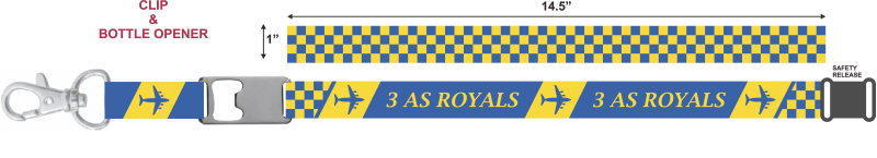 3 AS Royals Blue/Yellow Checks Lanyard