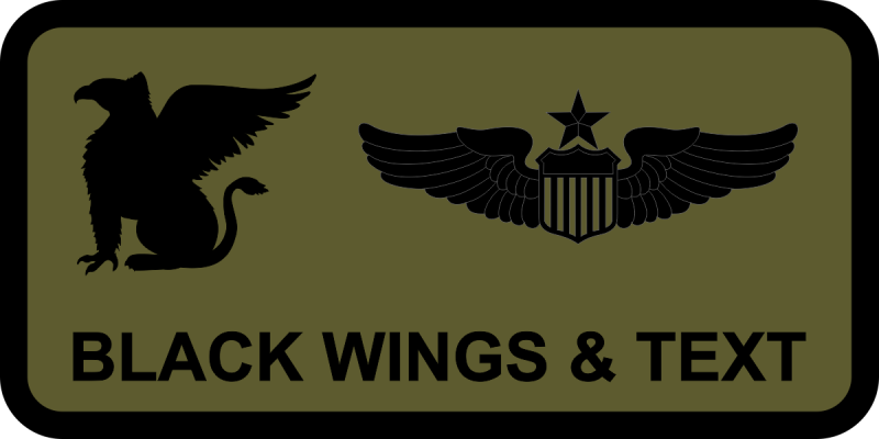 859 SOS Black Griffin Name Tag