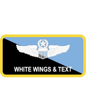 Image for 412 OG Yellow Border Blue/Black Split Name Tag