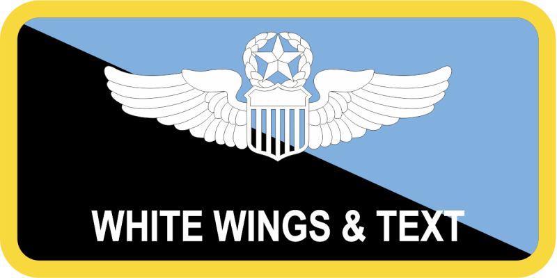 412 OG Yellow Border Blue/Black Split Name Tag