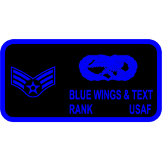 Image for 58 AMU Black & Blue Name Tag
