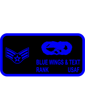 Image for 58 AMU Black & Blue Name Tag
