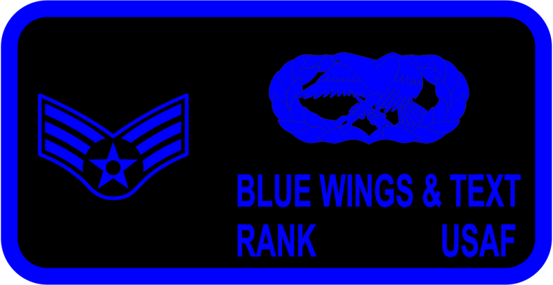 58 AMU Black & Blue Name Tag